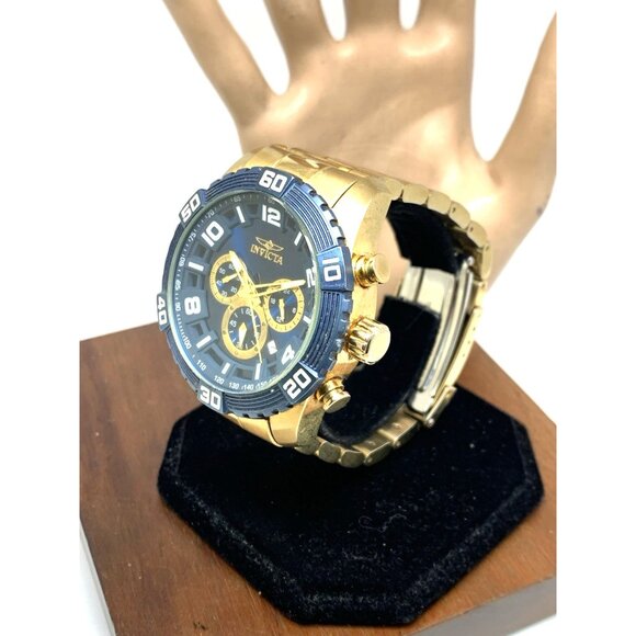 Invicta Men's Watch 24604 Pro Diver Quartz Chronograph Gold Steel Blue Dial 48mm - Picture 2 of 16